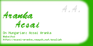 aranka acsai business card